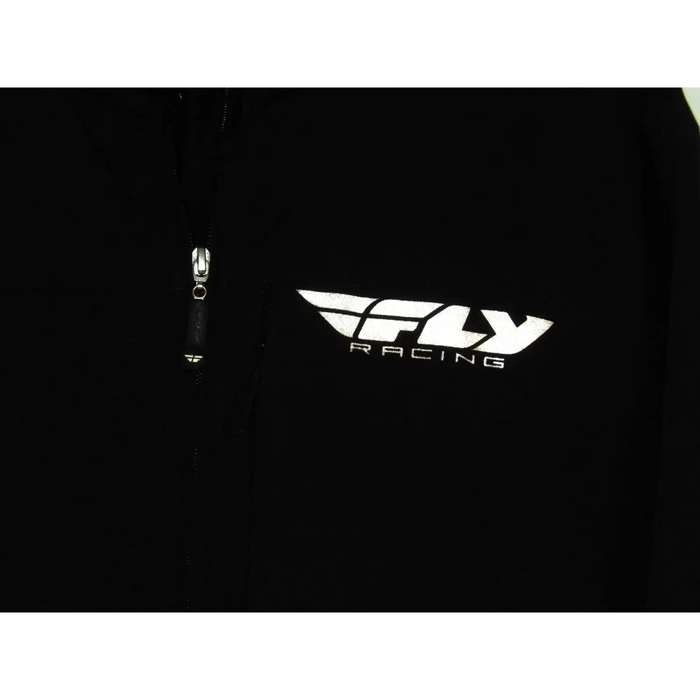 FLY RACING Zip-Up Stretch Black Soft Shell Lined Performance Jacket Men's XL